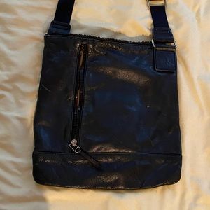 Genuine black leather Crossbody bag
